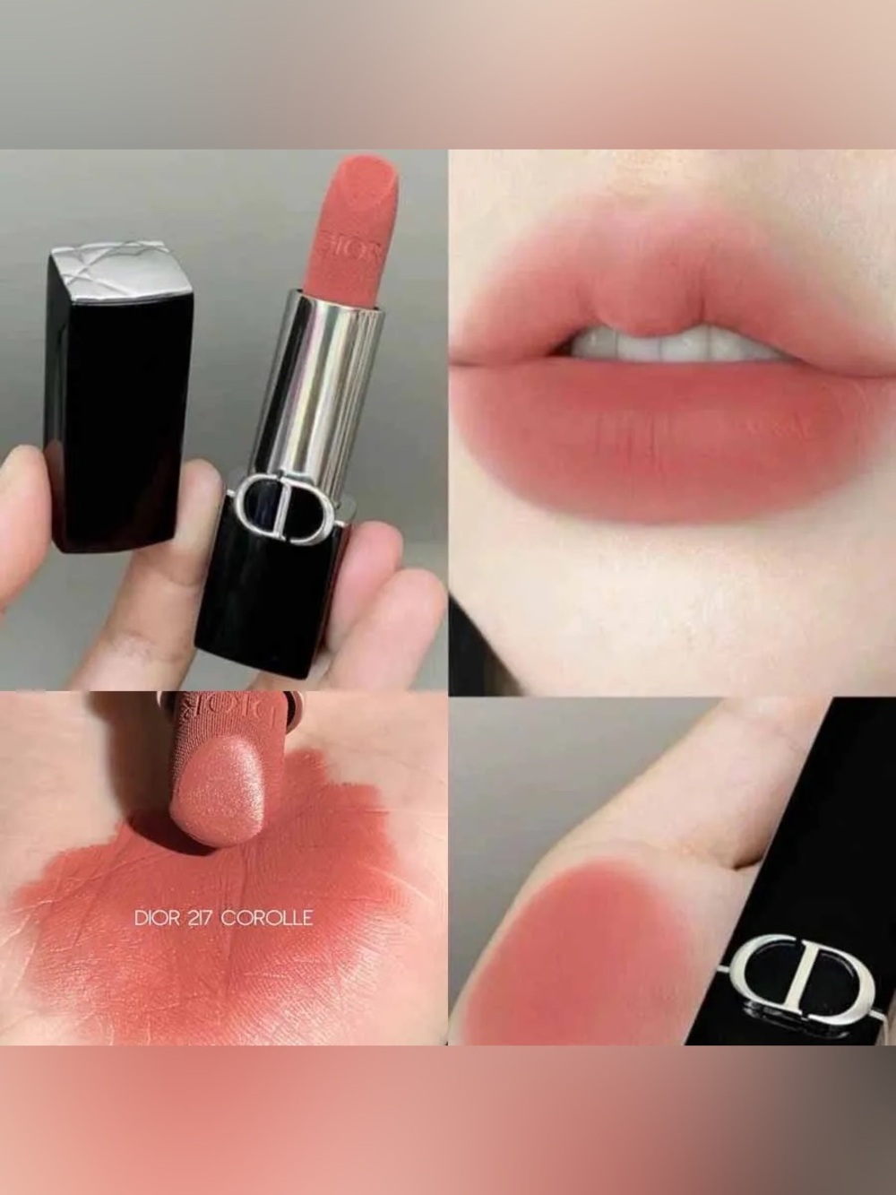 Dior Matte Lipstick in Coral Pink (217 Corolle)